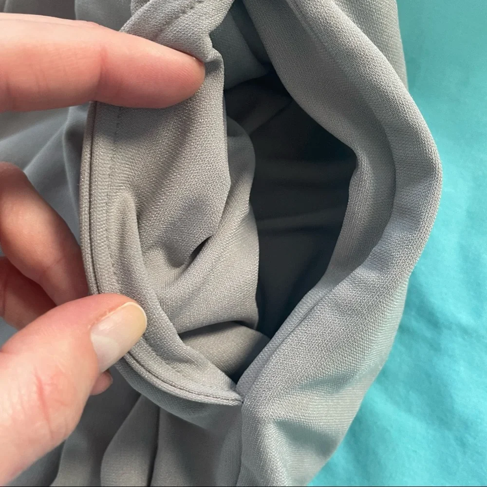 Uniqlo Gray Greenish Gaucho Wide Leg Stretch Flowy Pants Capris Elastic XL - Picture 10 of 12